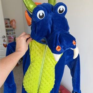 Blue Dragon Costume with Green Accents